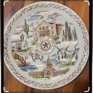 Vtg The State of Texas Plate 9". Rushmore National Memorial Park, Apollo Plate